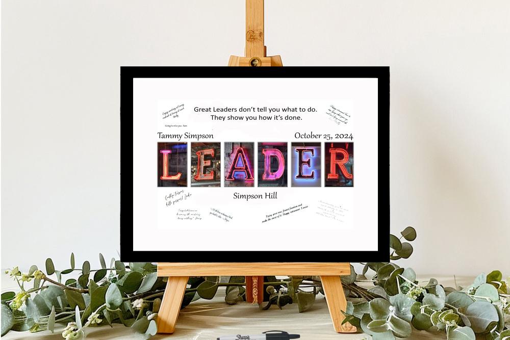 Neon Lights Leader, Personalized Boss Appreciation Gift For Coworker, Boss's Day Card