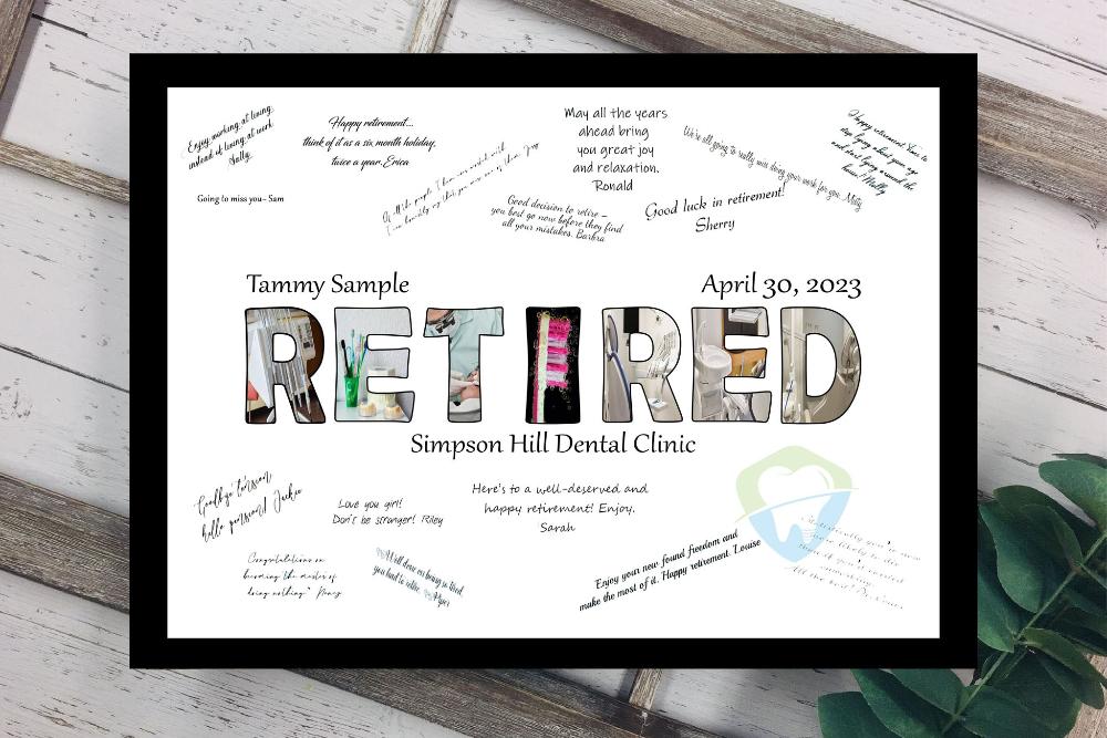 Dentist Retired Personalized Guest Book Alternative, Retirement Party