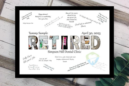 Dentist Retired Personalized Guest Book Alternative, Retirement Party