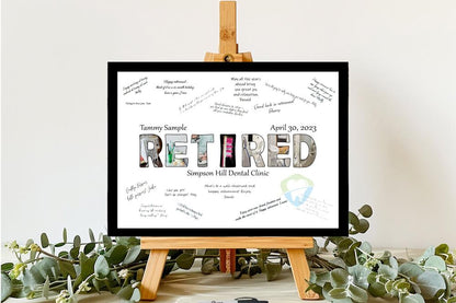 Dentist Retired Personalized Guest Book Alternative, Retirement Party