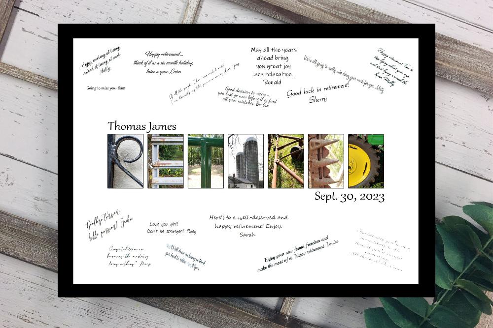 Farmer Retirement Party Guest Book Alternative, Retired Tractor Theme Signature Print