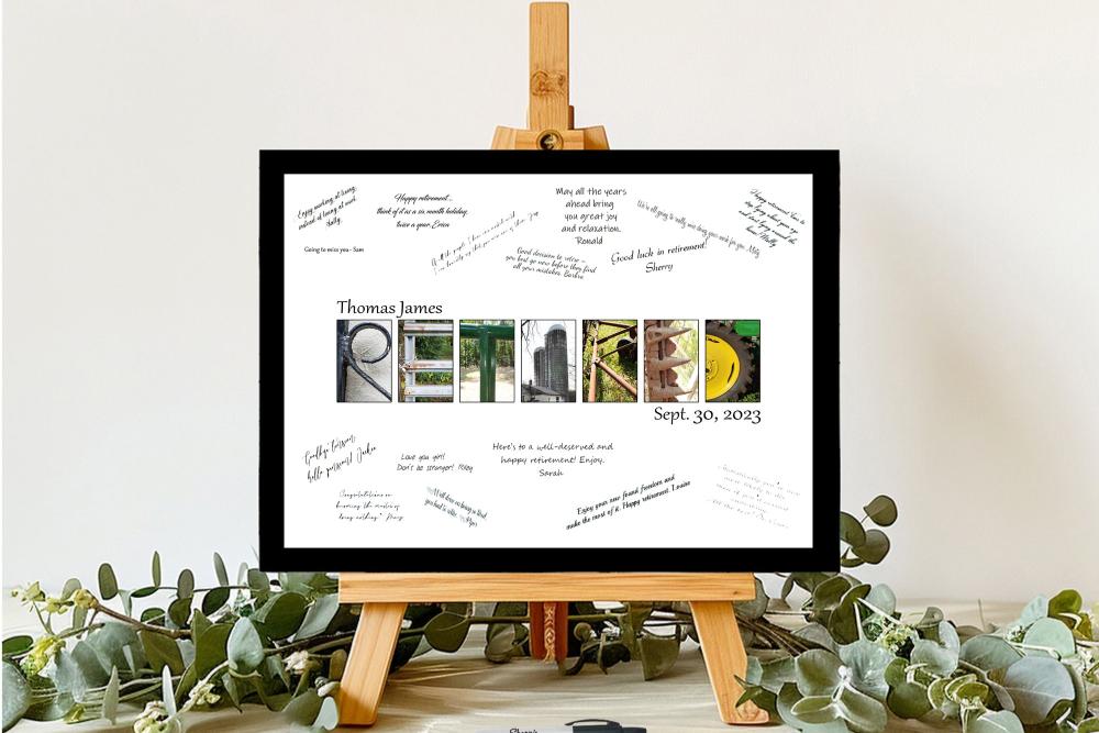 Farmer Retirement Party Guest Book Alternative, Retired Tractor Theme Signature Print