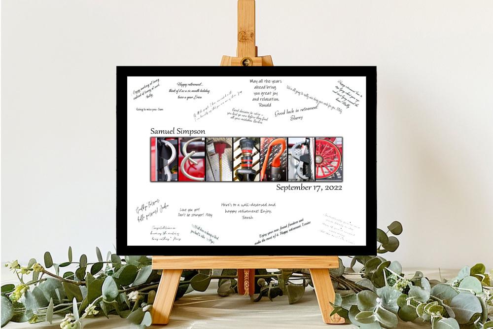 Retired Firefighter Personalized Guest Book Alternative