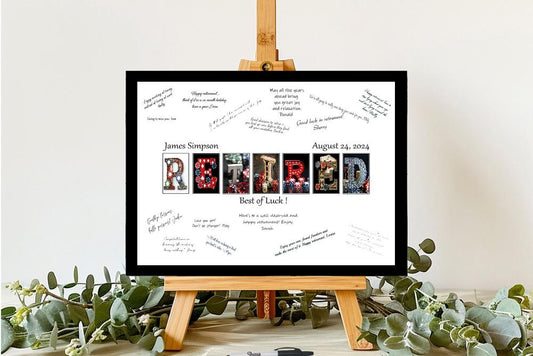 Casino Themed Retirement Party Personalized Guest Book Alternative, Gift For Gambler