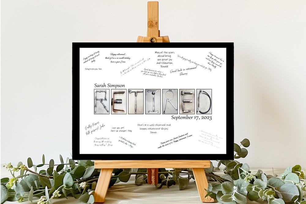 Mechanic Tools Letter Art Retirement Guest Book Alternative