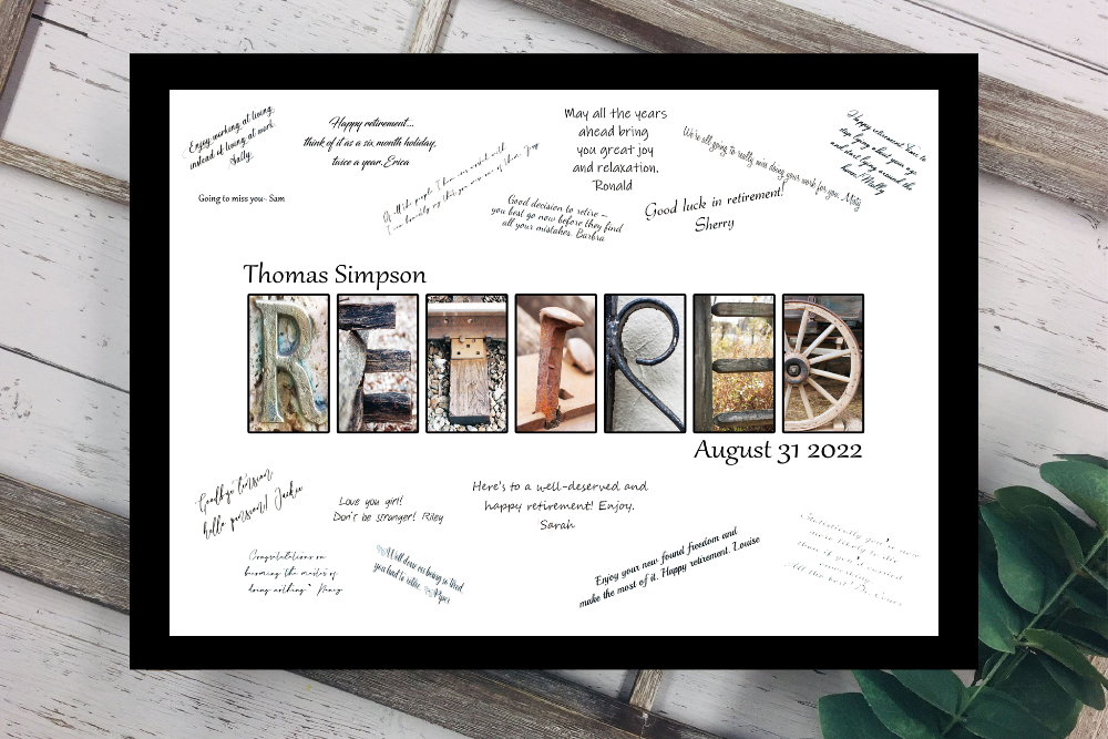 Rustic Retirement Personalized Guest Book Alternative