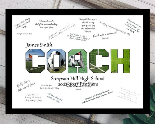 Soccer Coach Personalized Team Signature Gift, End Of Season Thank You Card Alternative