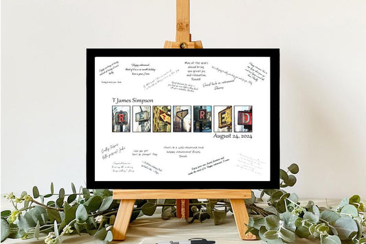 City Street Sign Retirement Party Guest Book Alternative, Gift For Coworker