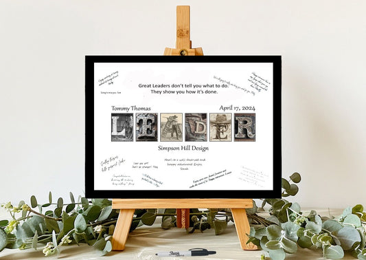 Country Western Leader Personalized Boss's Day Guest Book Alternative, Cowboy Gift For Men