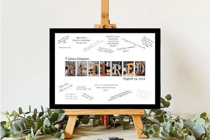 Rustic Wine Retirement Party Personalized Guest Book Alternative