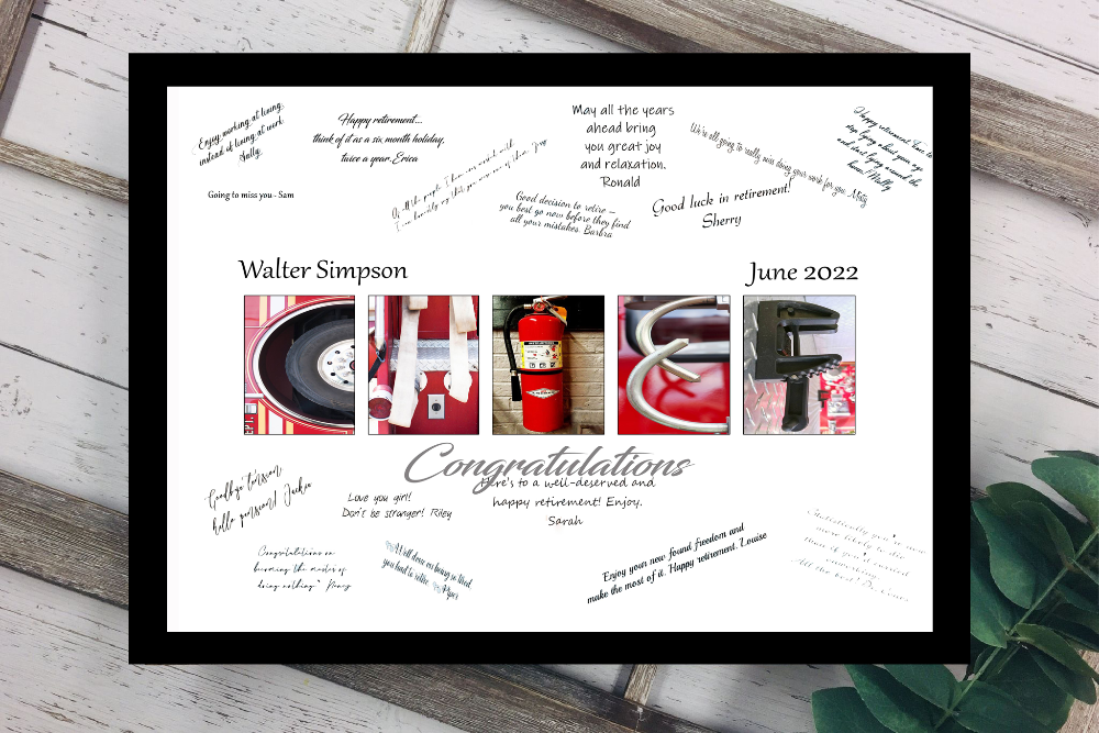 Firefighter Chief Promotion Alphabet Photography Signature Guest Book