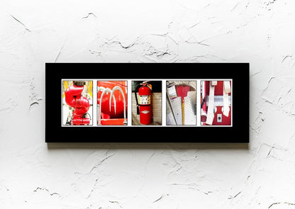 Firefighter Personalized Name Letter Photography Signs, Thin Red Line Gifts For Him