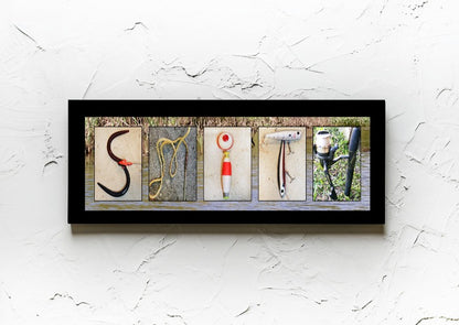 Fishing Personalized Name Alphabet Photography Sign