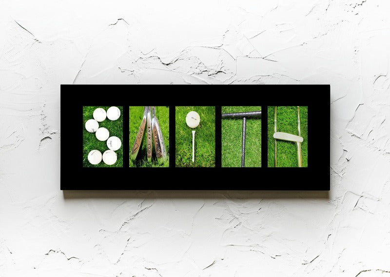 Customized Golfing Name Art Sign, Personalized Unique Golf Gifts