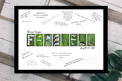 Golf Farewell Personalized Guest Book Alternative, Going Away Gift