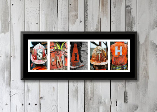 Construction Worker Personalized Name Sign, Blue Collar Gift For Men