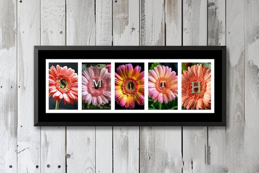 Daisy Personalized Name Art Sign, Custom Flower Decor