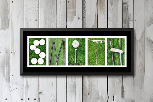 Customized Golfing Name Art Sign, Personalized Unique Golf Gifts For Men