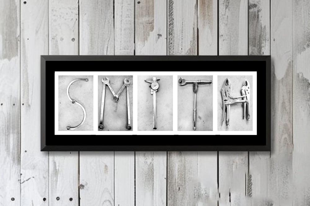 Mechanic Personalized Alphabet Photography Framed Sign