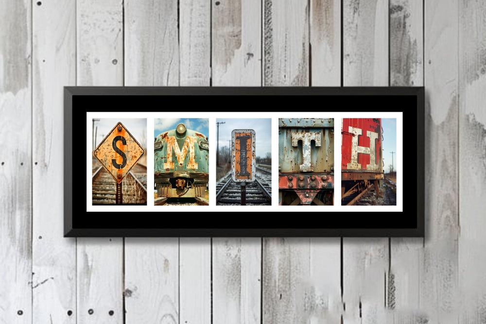 Train Lover Personalized Name Sign, Railroad Enthusiast, Railway Gift For Men