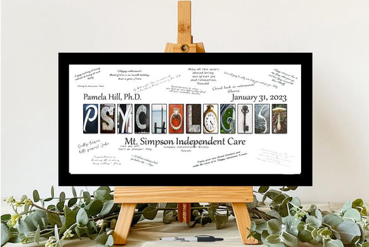 Psychologist Retirement Guest Book Alternative, Thank you gift for Psychologist