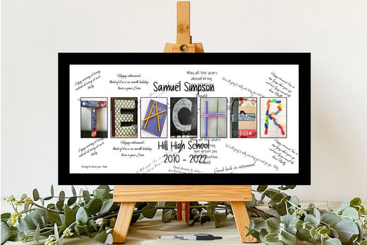 Personalized Teacher 10x20 Framed Print, Best Teacher Gift, Teacher Appreciation