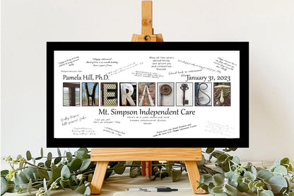 Therapist Retirement Guest Book Alternative, Thank you gift for Therapist