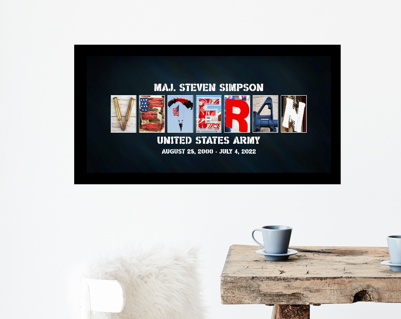 American Military Veteran Personalized Sign or Signature Board, Veterans Day Gift