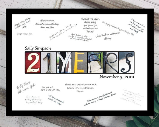 21 Years Birthday Party Guest Book Alternative, 21 Year Anniversary Party Sign In