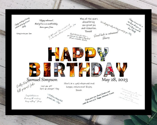 Firefighter Happy Birthday Party Guest Book, Birthday Card Alternative