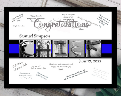 Police Chief Officer Custom Guest Book Alternative, Thin Blue Line, Law Enforcement
