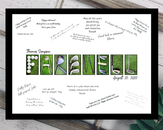 Golf Farewell Personalized Guest Book Alternative, Going Away Gift