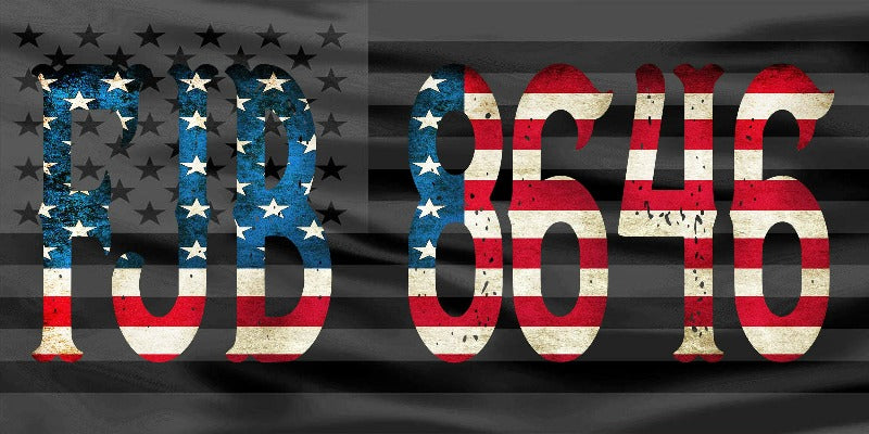 FJB 8646 Black American Flag Novelty License Plate, Maga Republican Joe Biden