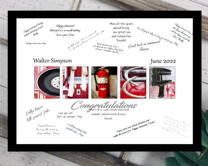 Firefighter Chief Promotion Alphabet Photography Signature Guest Book