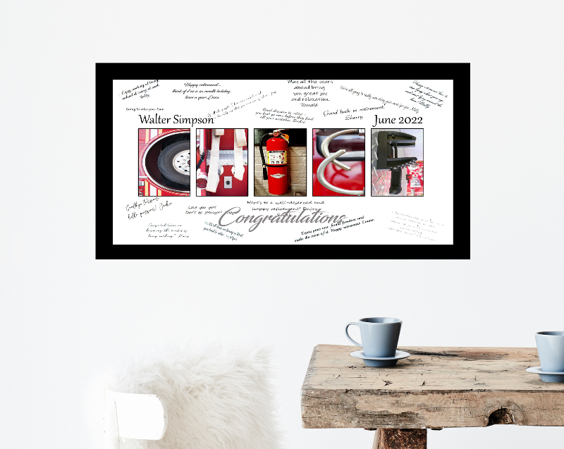 Firefighter Chief Promotion Alphabet Photography Signature Guest Book