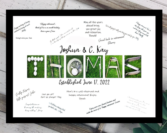 Golf Couples Personalized Alternative Signature Guest Book